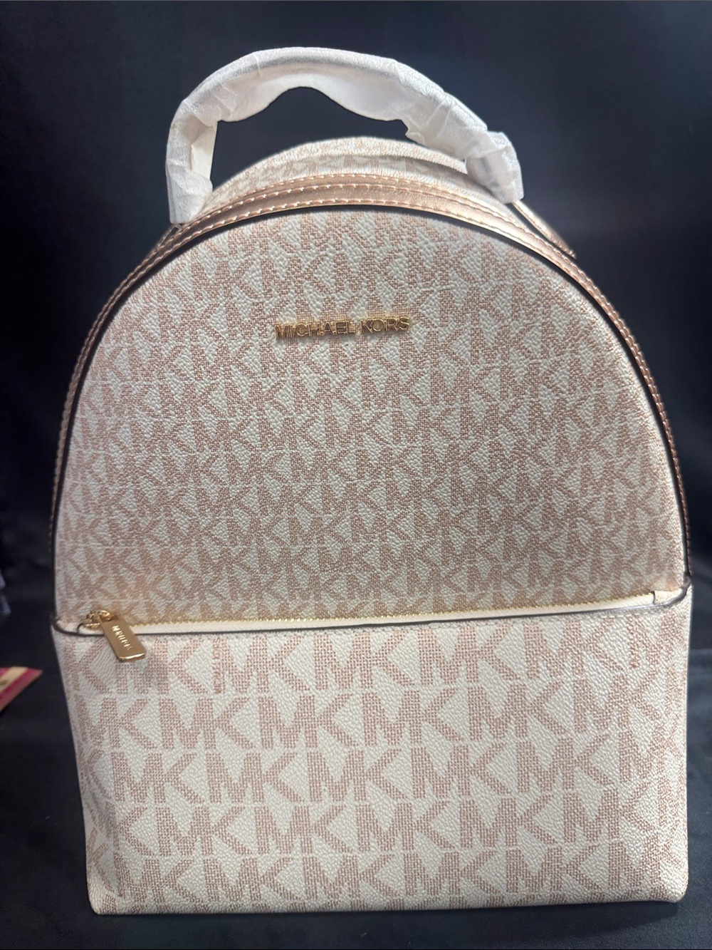 Michael Kors Blush Logo Dome Backpack with Gold Hardware